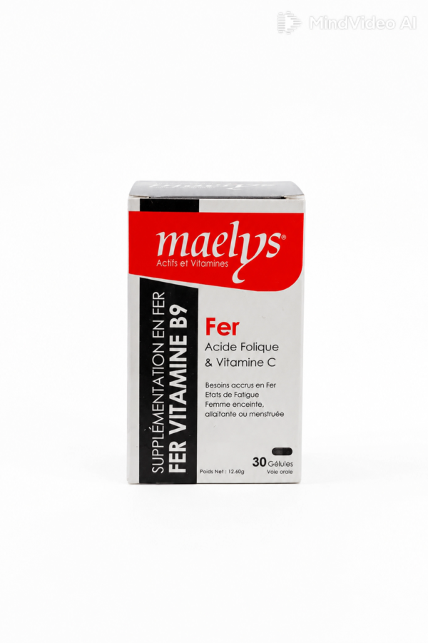 Maelys Fer Acide Folique et Vitamine C - 30 Gélules